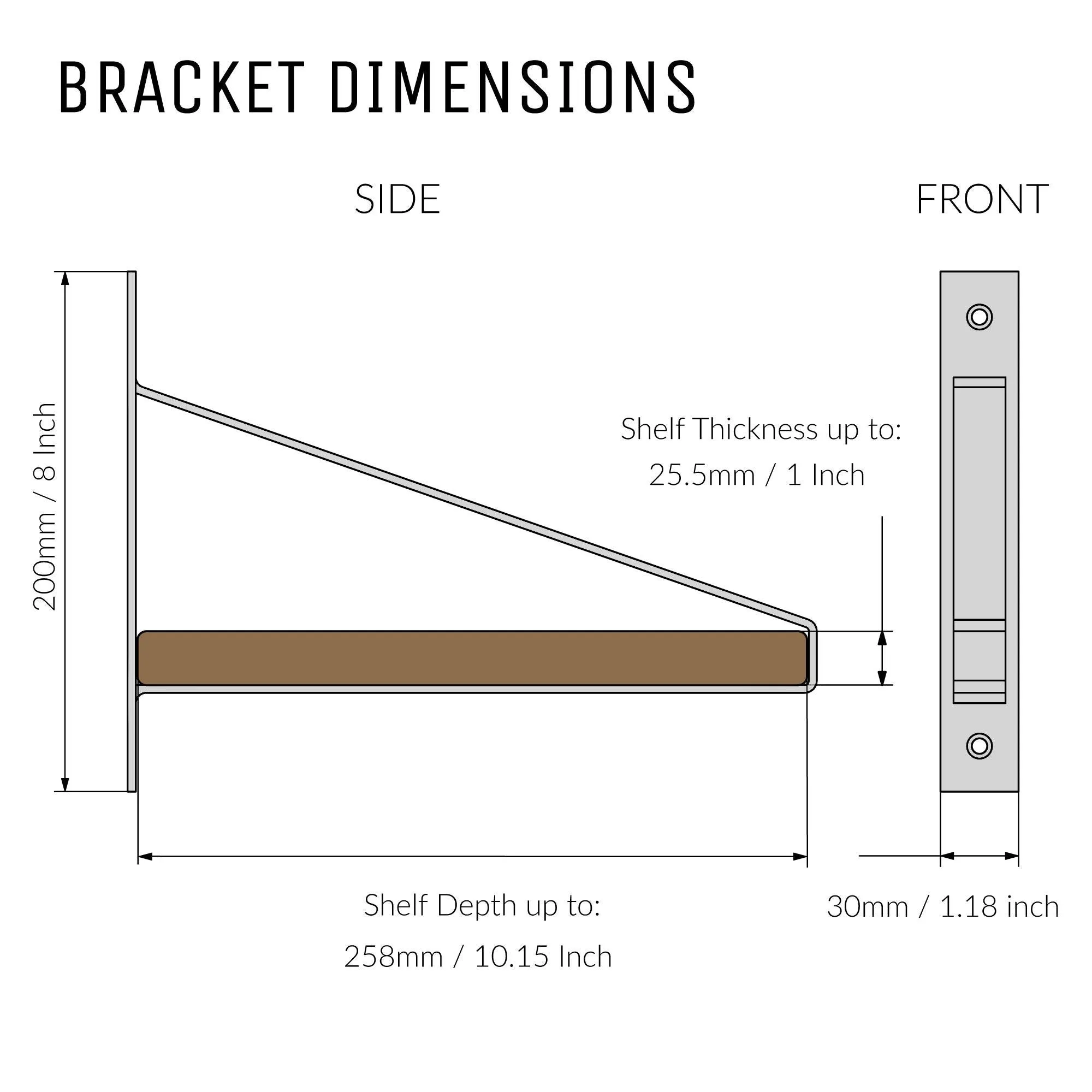 2 x Foundry Shelf Brackets