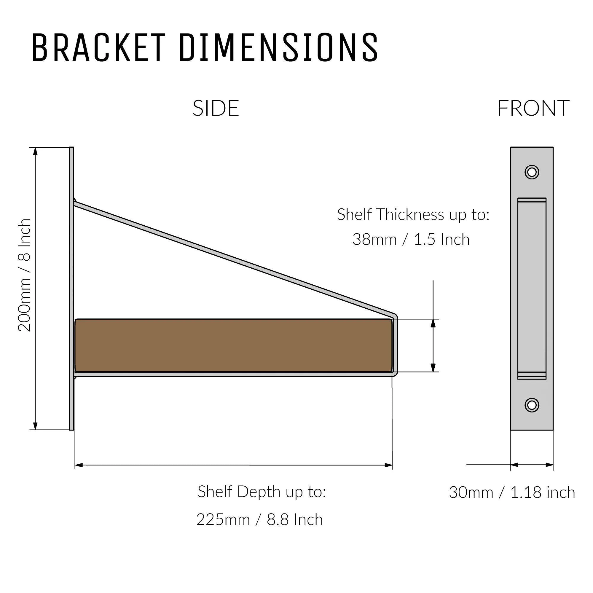 2 x Foundry Shelf Brackets