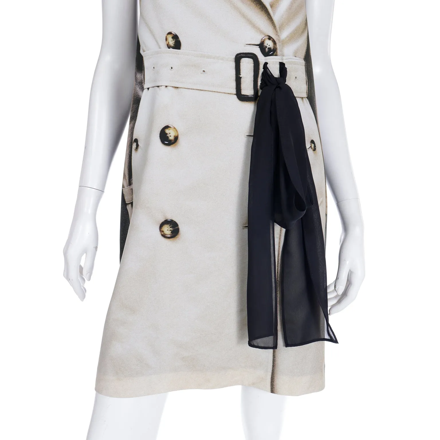 2000s Moschino Surrealism Trompe L'Oeil Trench Coat Dress