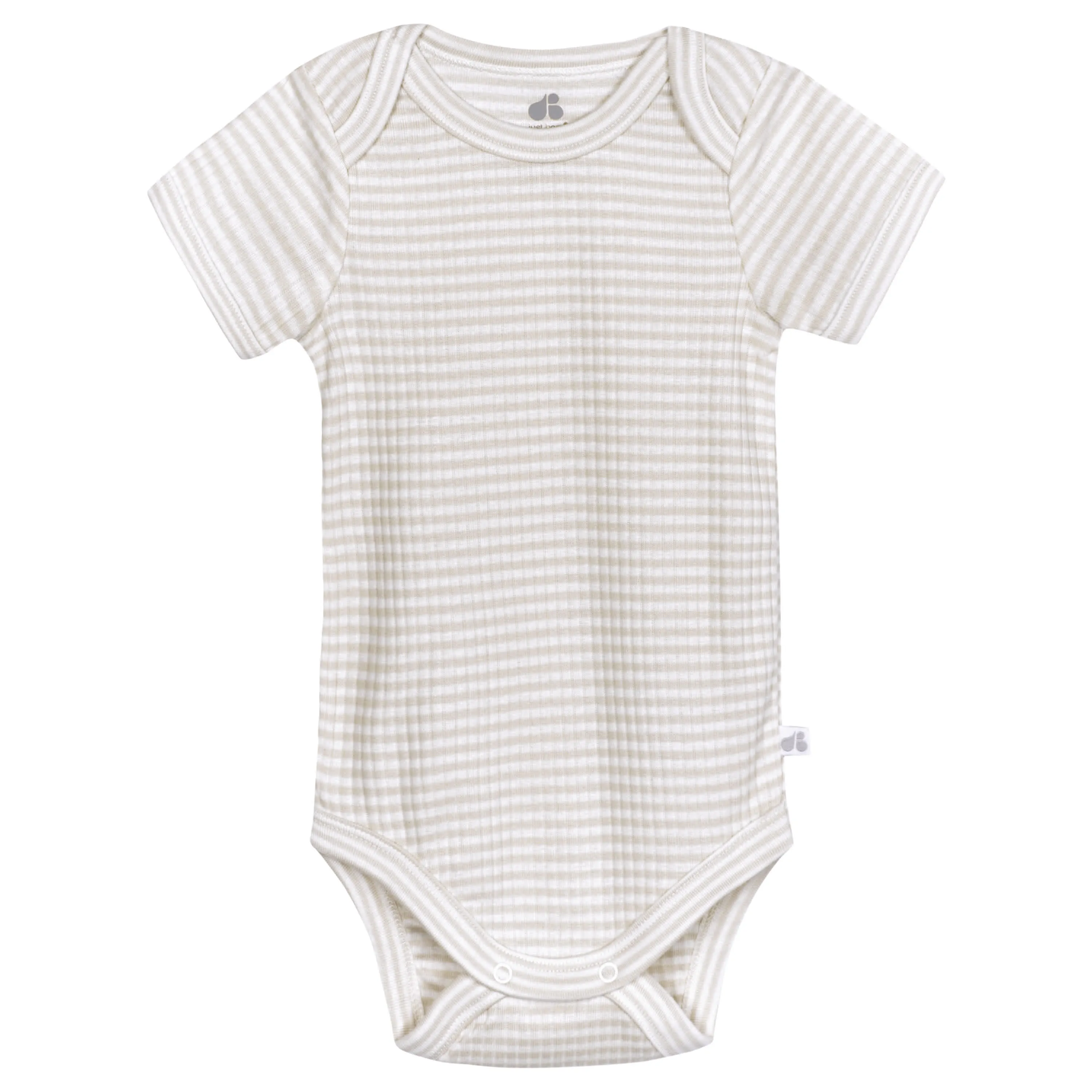 3-Pack Baby Neutral Natural Leaves Short Sleeve Bodysuits