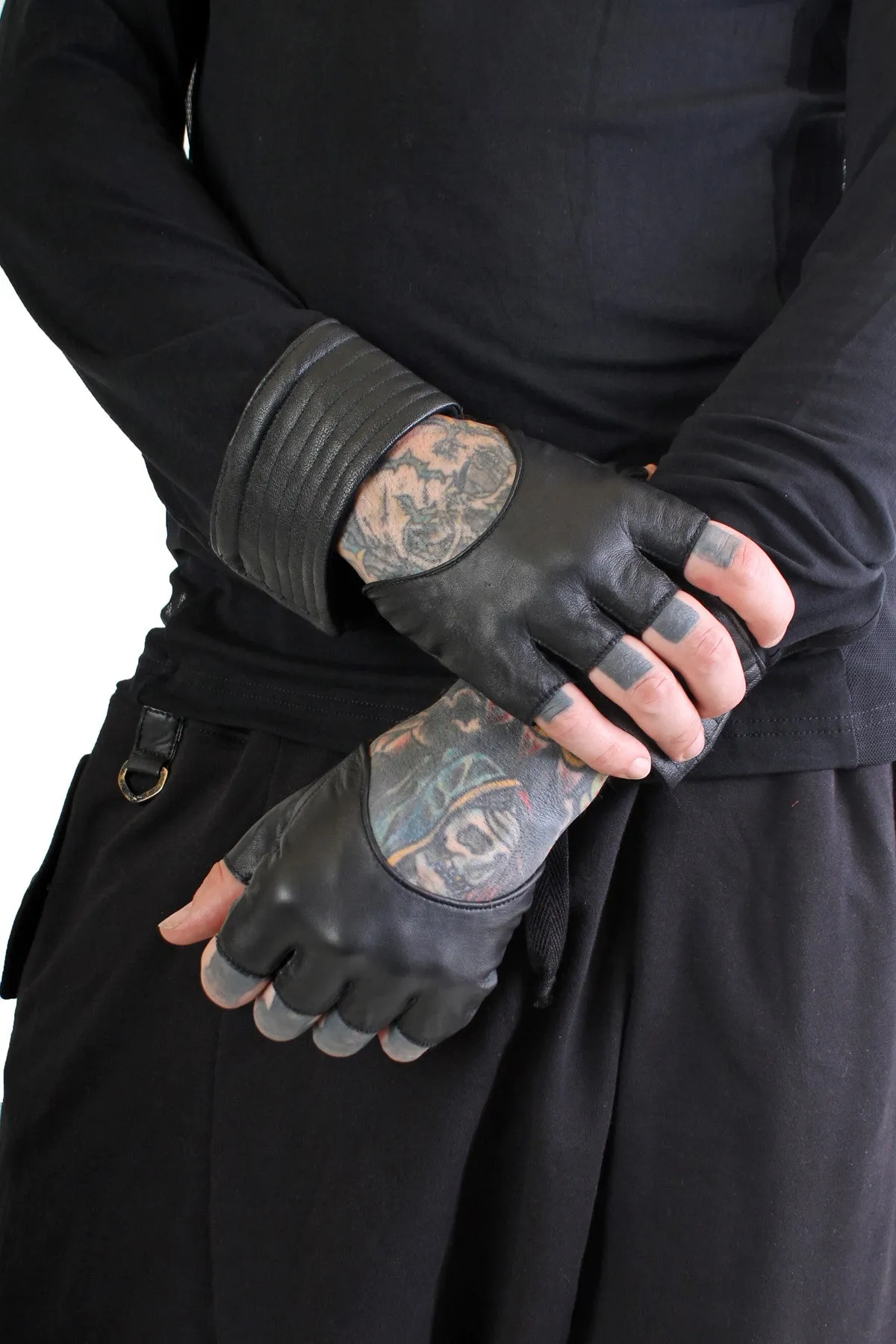 5D x Steam Trunk Half Gloves - leather