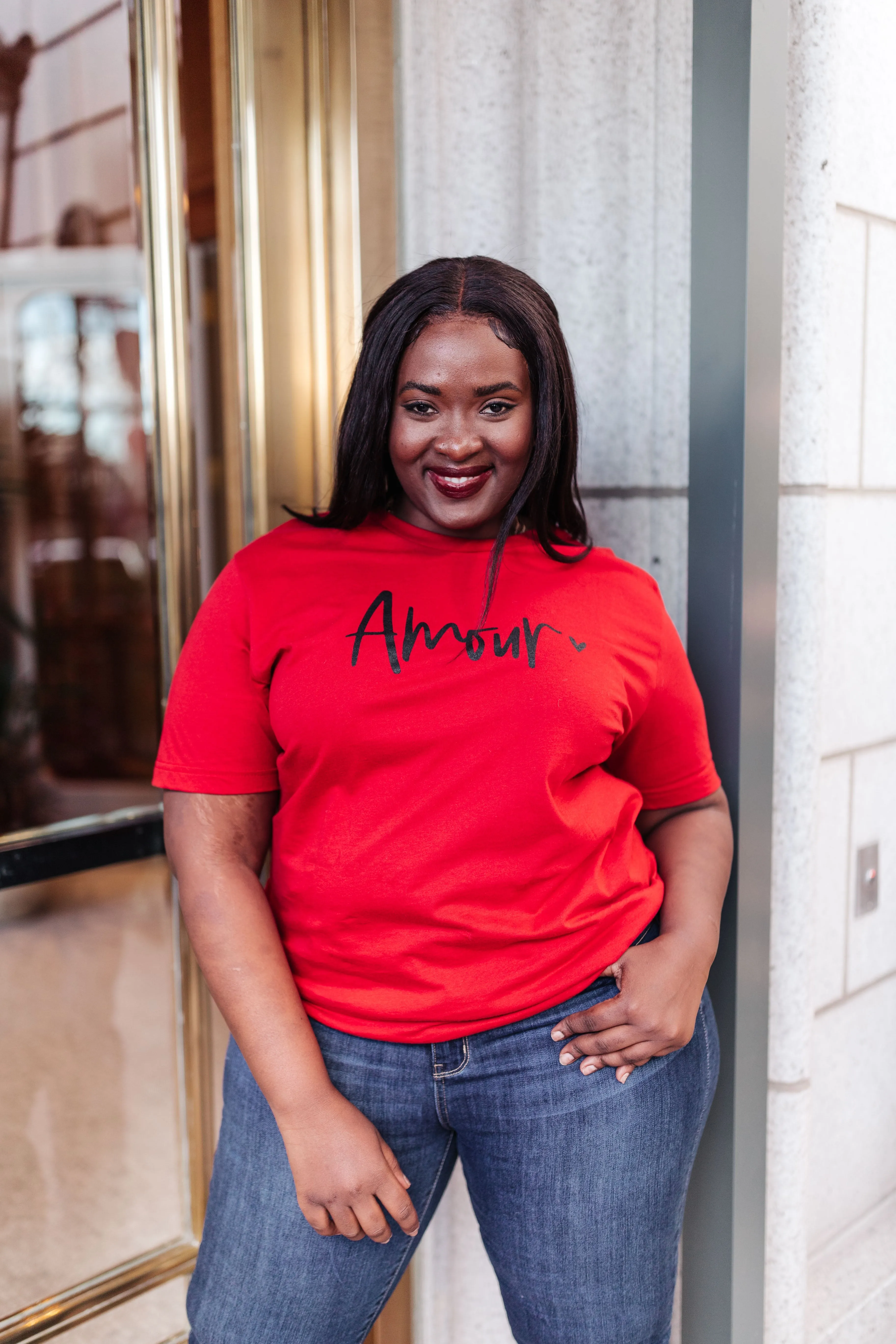 Amour Tee in Cherry Red