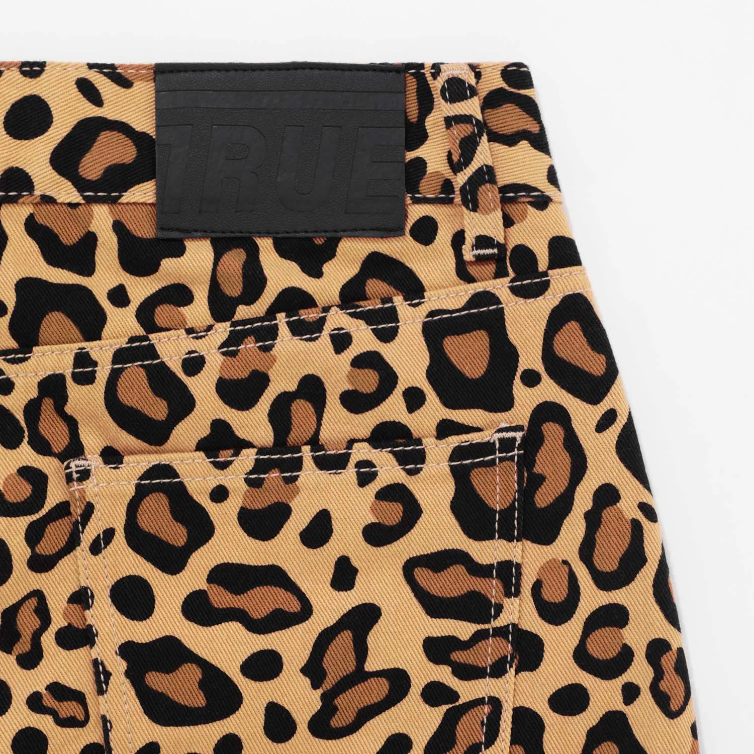 Animal Print Straight Leg Laser Pants - Leopard