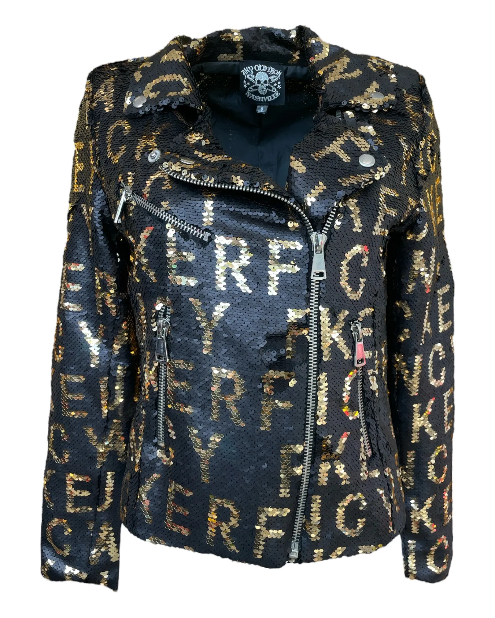 Any Old Iron Sequin Fancy Fucker Moto Jacket