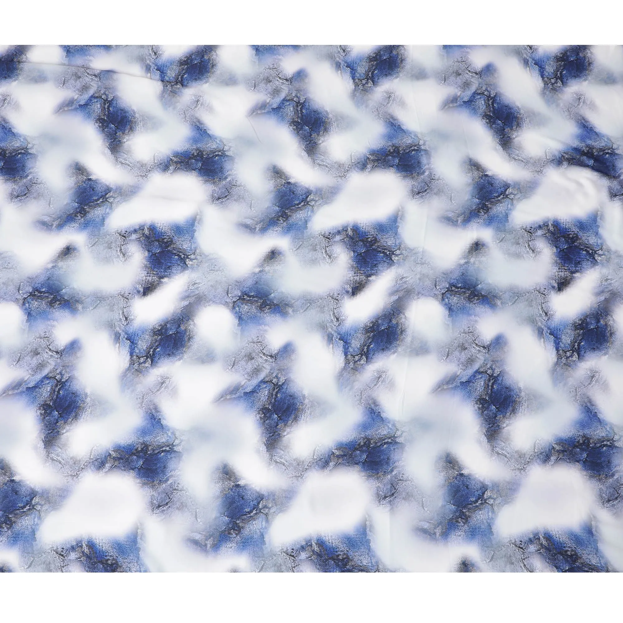 Arctic Swirl Abstract Synthetic Satin Fabric - 110cm Wide-D18558