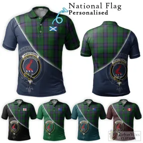 Armstrong Tartan Polo Shirt with Personalised National Flag and Family Crest Half Style