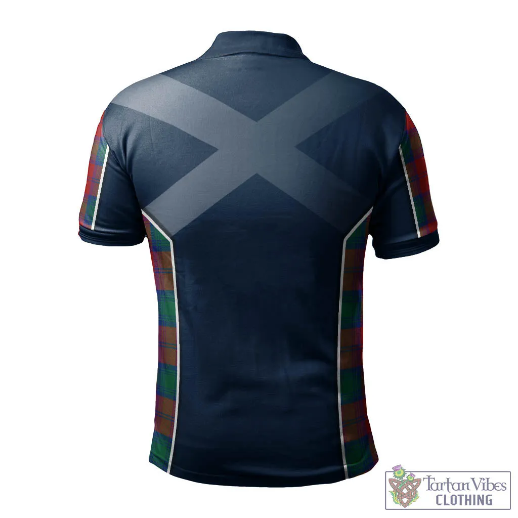 Auchinleck (Affleck) Tartan Men's Polo Shirt with Family Crest and Lion Rampant Vibes Sport Style