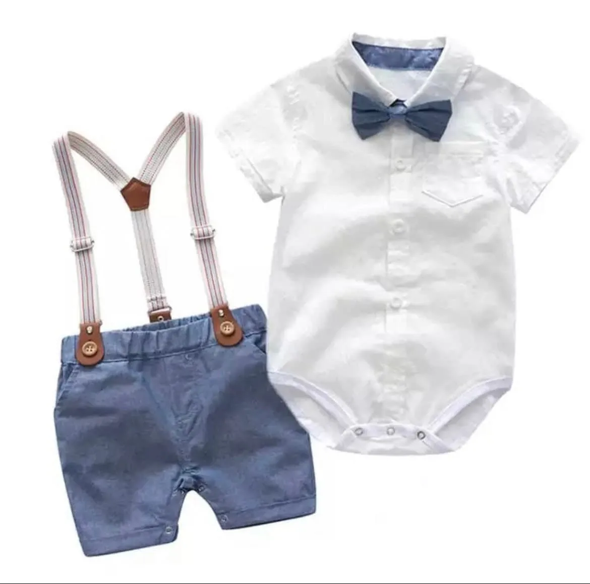 Baby Boy Gentleman Suit with Bowtie , Newborn to 2 years