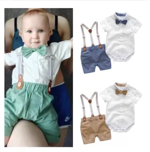 Baby Boy Gentleman Suit with Bowtie , Newborn to 2 years