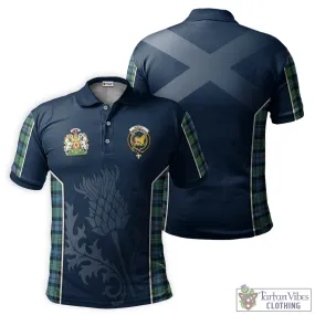 Bailey Ancient Tartan Men's Polo Shirt with Family Crest and Scottish Thistle Vibes Sport Style