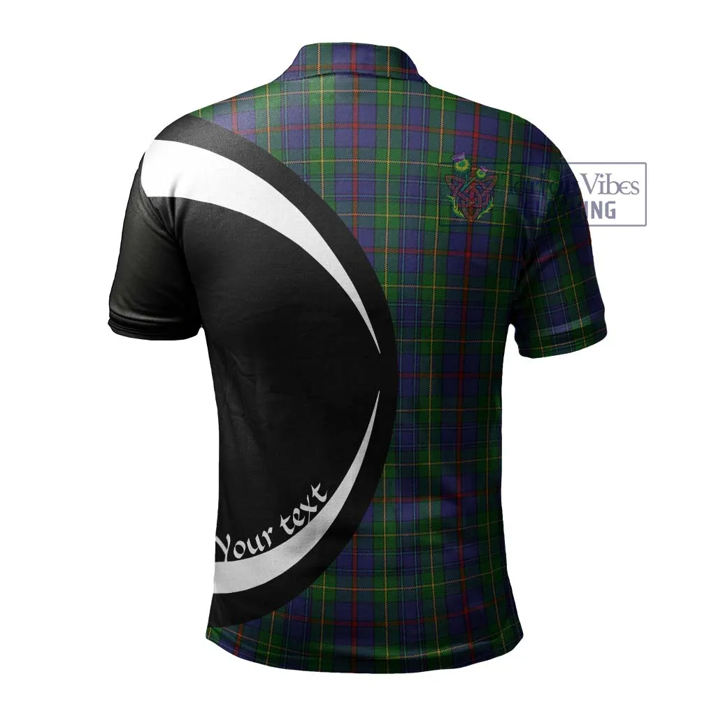 Bailey Tartan Men's Polo Shirt with Family Crest Circle Style