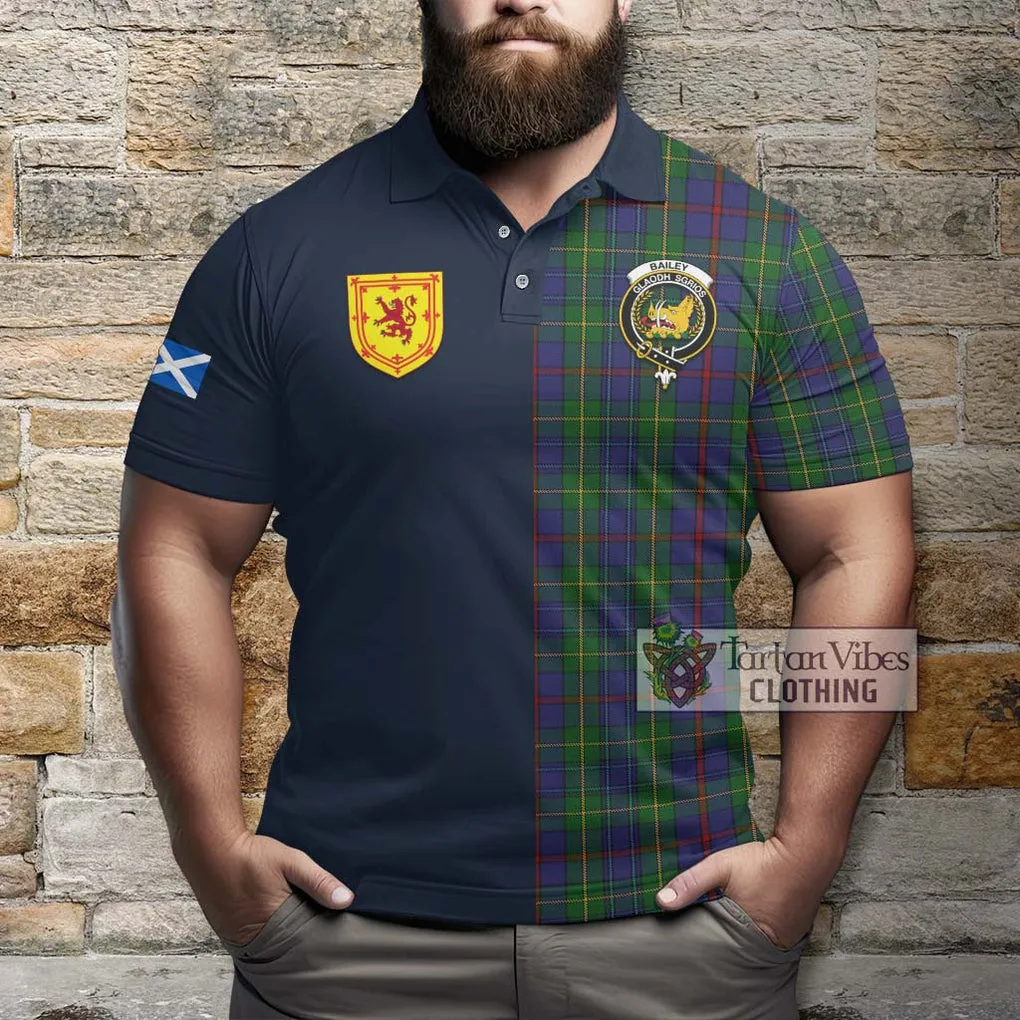 Bailey Tartan Polo Shirt Alba with Scottish Lion Royal Arm Half Style