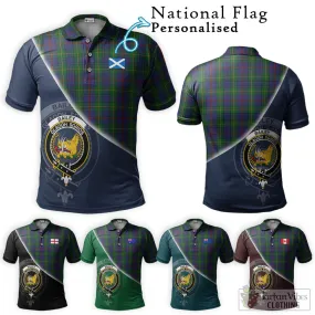 Bailey Tartan Polo Shirt with Personalised National Flag and Family Crest Half Style