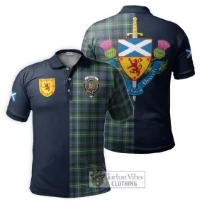 Baillie Ancient Tartan Polo Shirt Alba with Scottish Lion Royal Arm Half Style