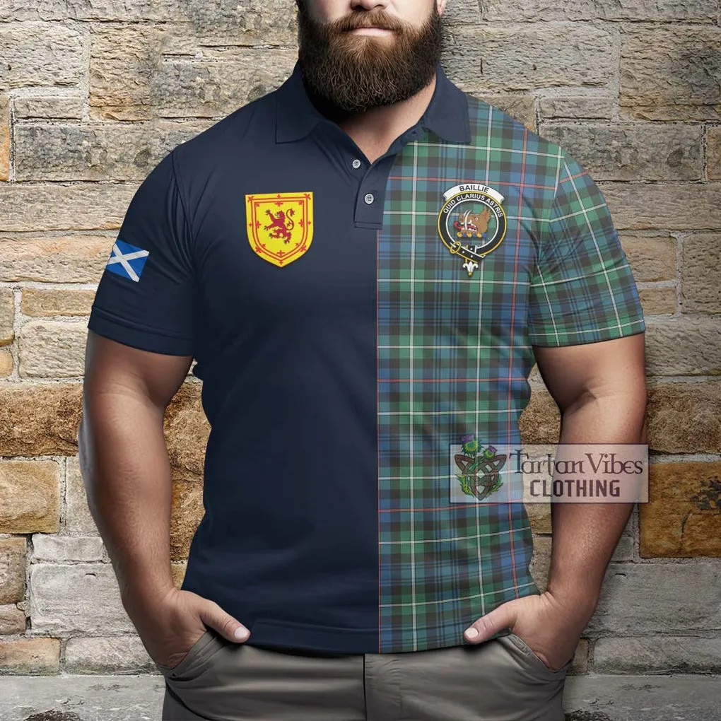 Baillie Ancient Tartan Polo Shirt Alba with Scottish Lion Royal Arm Half Style