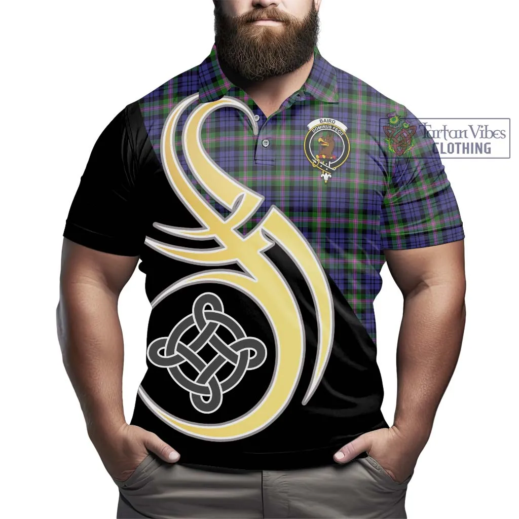 Baird Modern Tartan Polo Shirt with Family Crest and Celtic Symbol Style