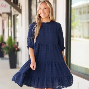 Be My Guide Dress, Navy