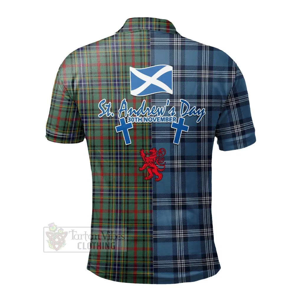 Bisset Tartan Polo Shirt Happy St. Andrew's Day Half Tartan Style