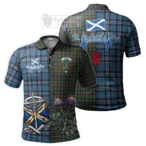 Bisset Tartan Polo Shirt Happy St. Andrew's Day Half Tartan Style