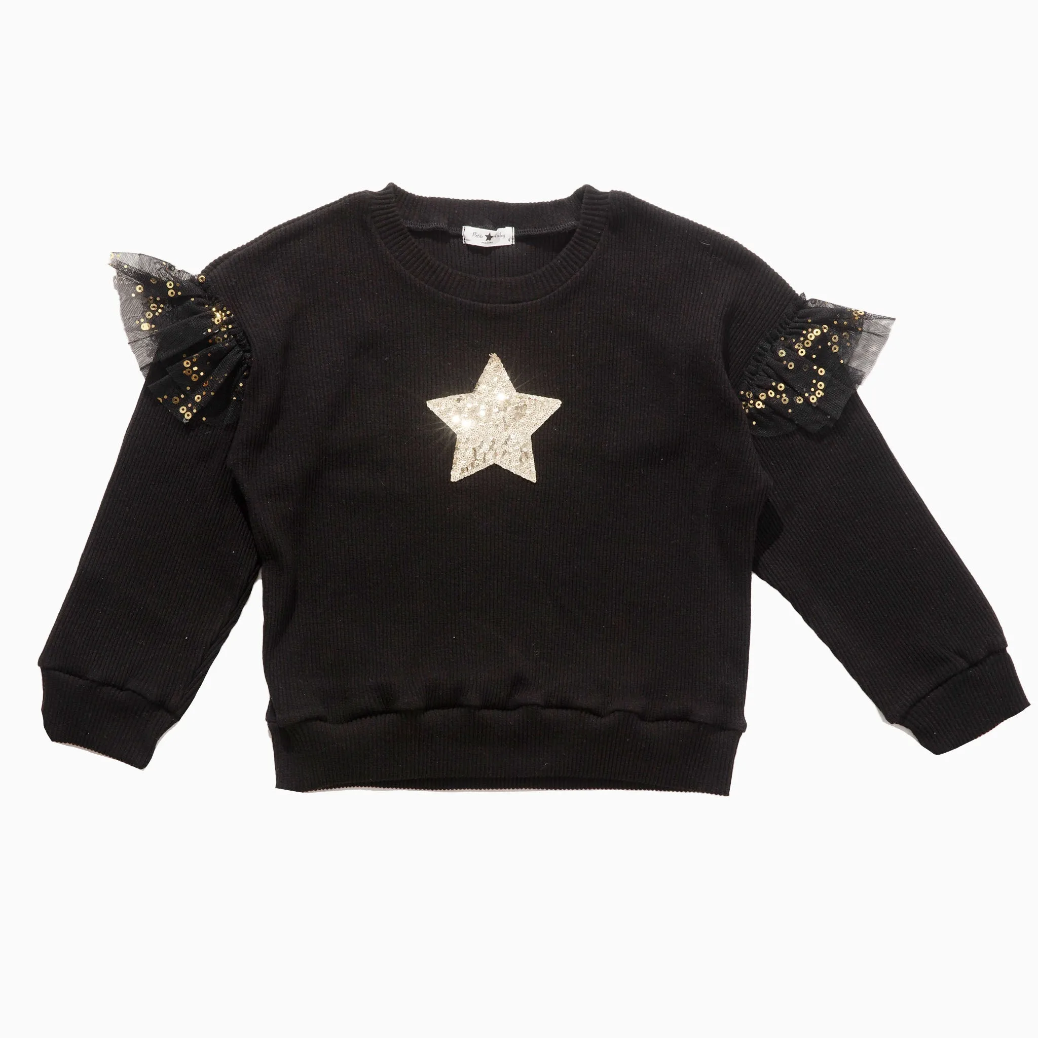 Black and Gold Star Sweatshirt Set