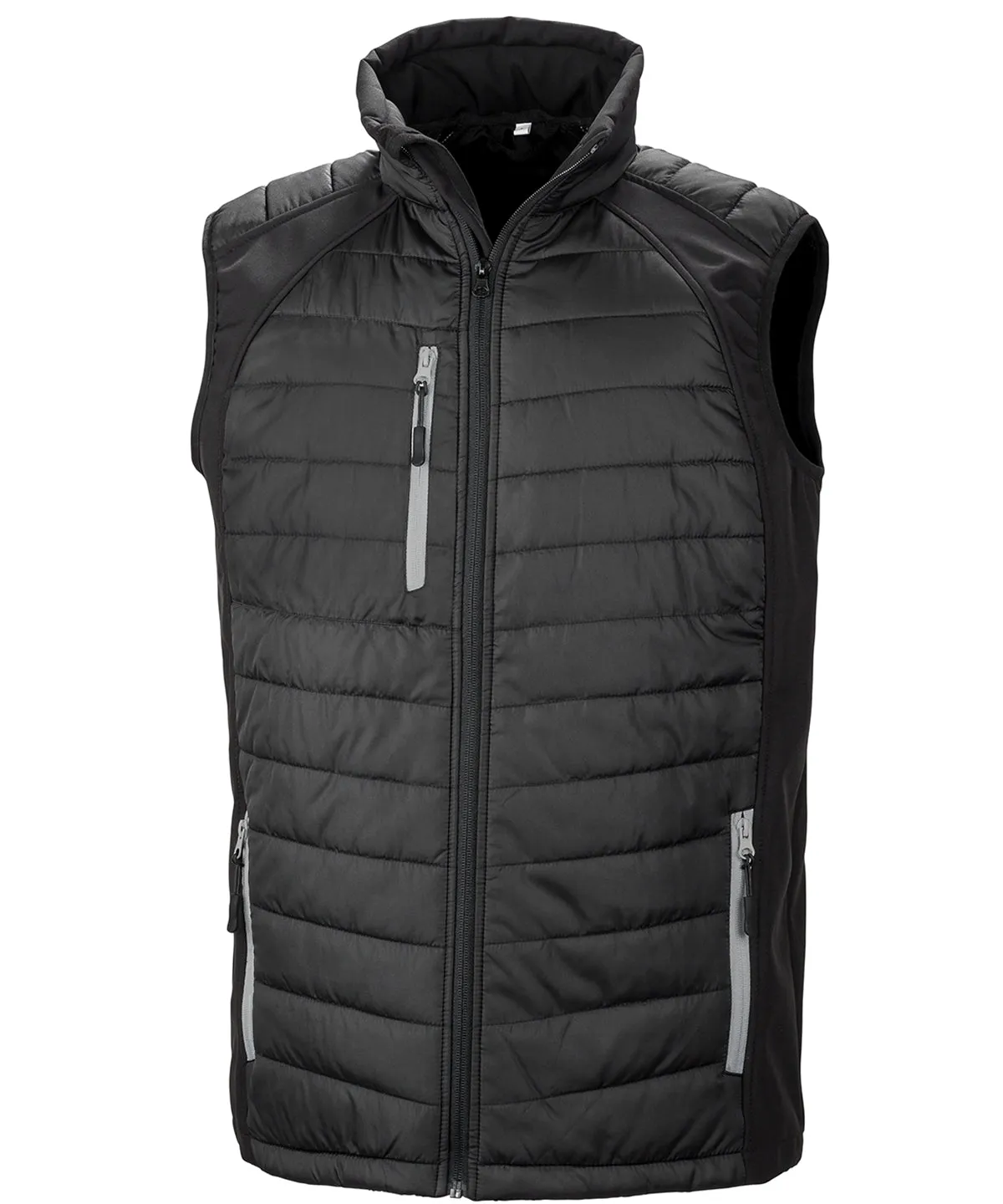 Black/Grey - compass padded softshell gilet