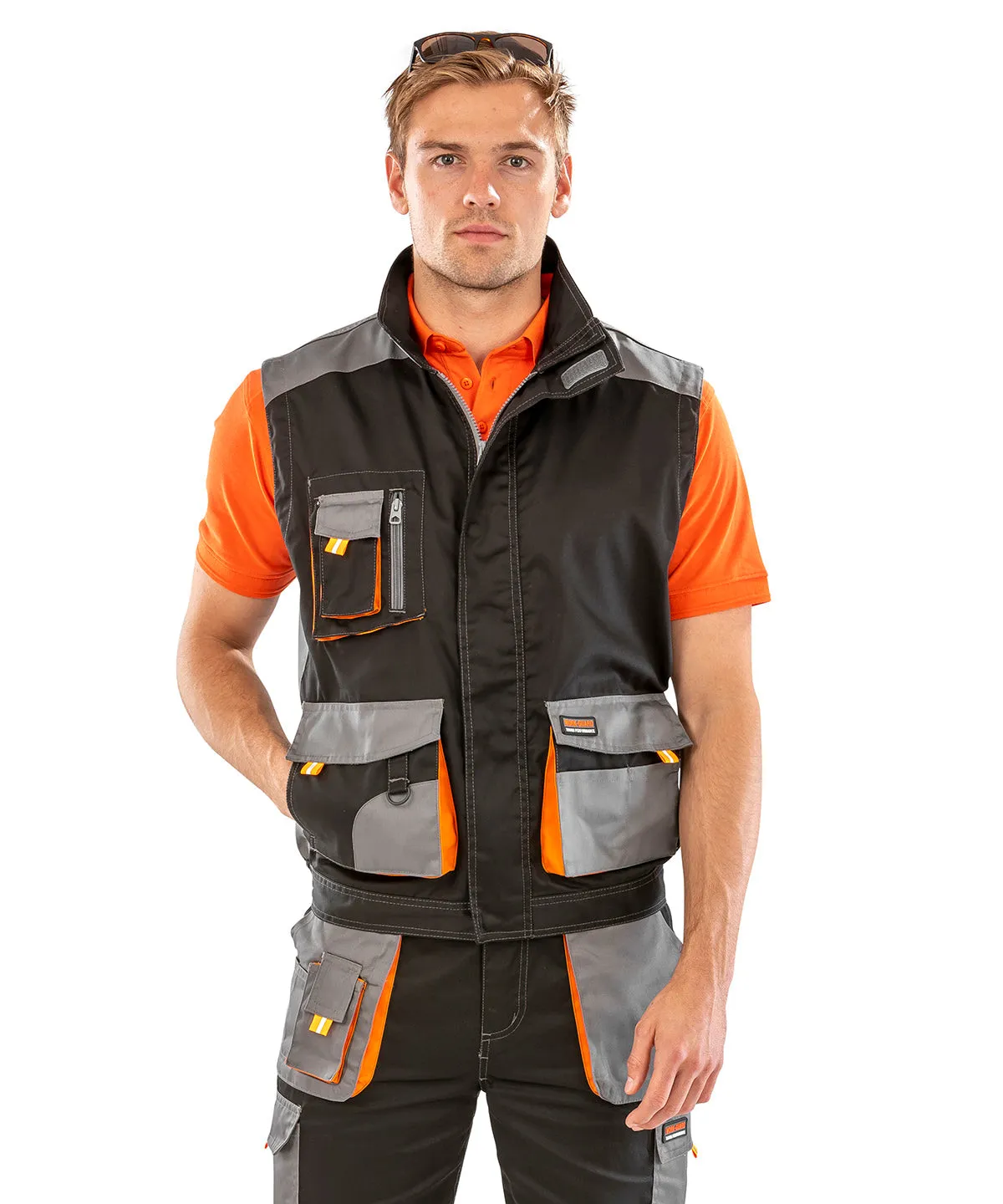 Black/Grey/Orange - Work-Guard lite gilet