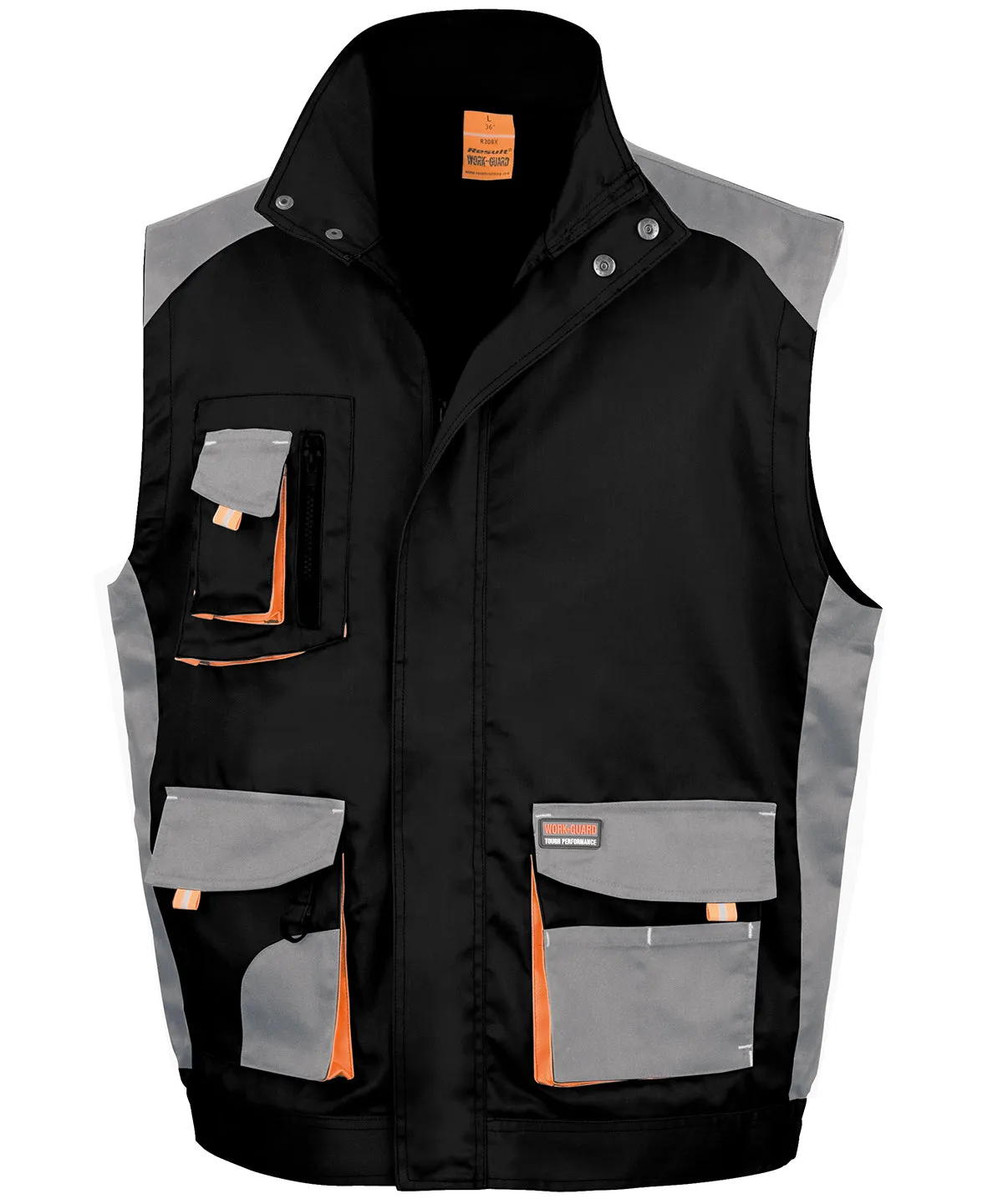 Black/Grey/Orange - Work-Guard lite gilet