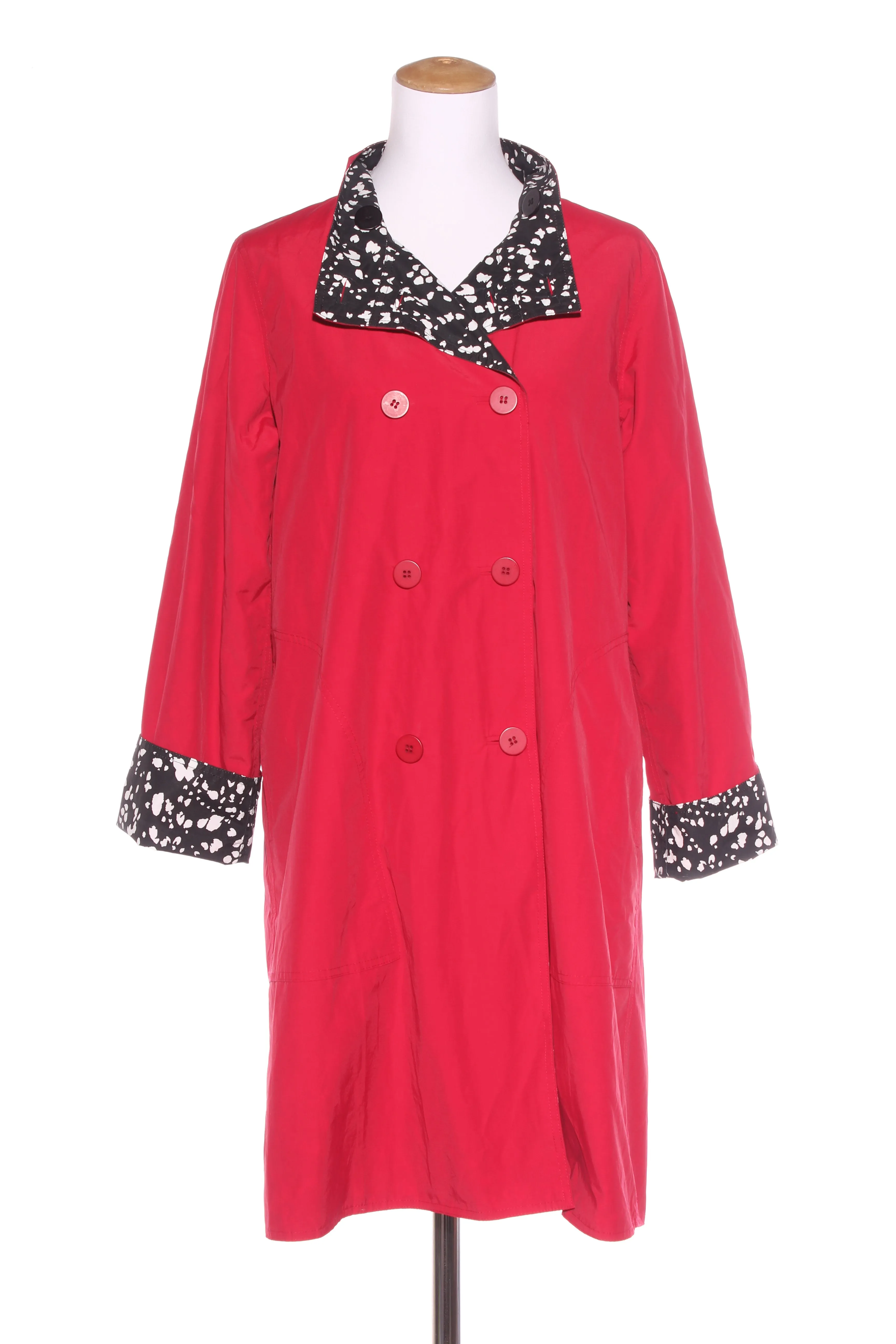 BLUE ILLUSION - Reversible trench - Rouge red/animal print! 10-12