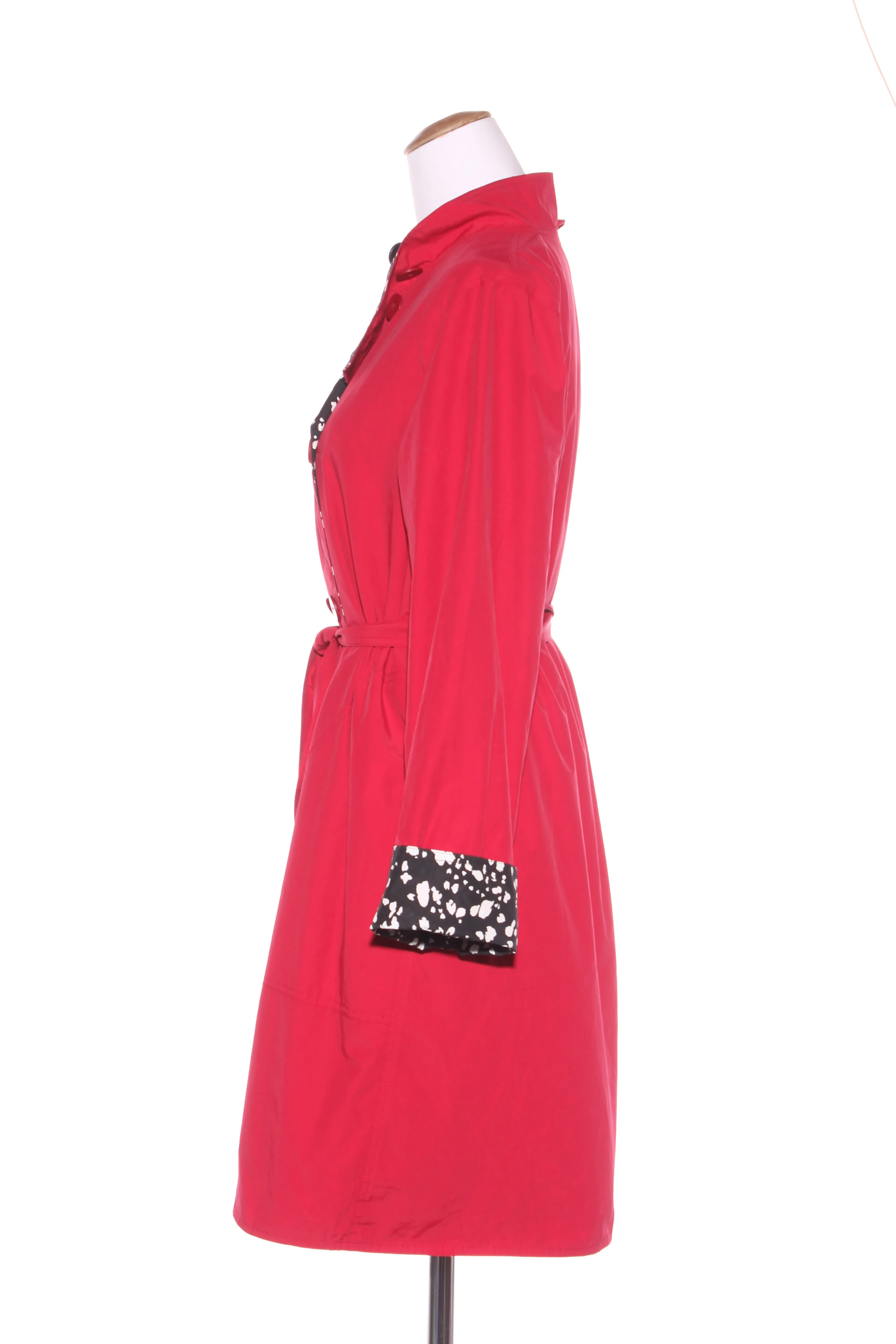 BLUE ILLUSION - Reversible trench - Rouge red/animal print! 10-12