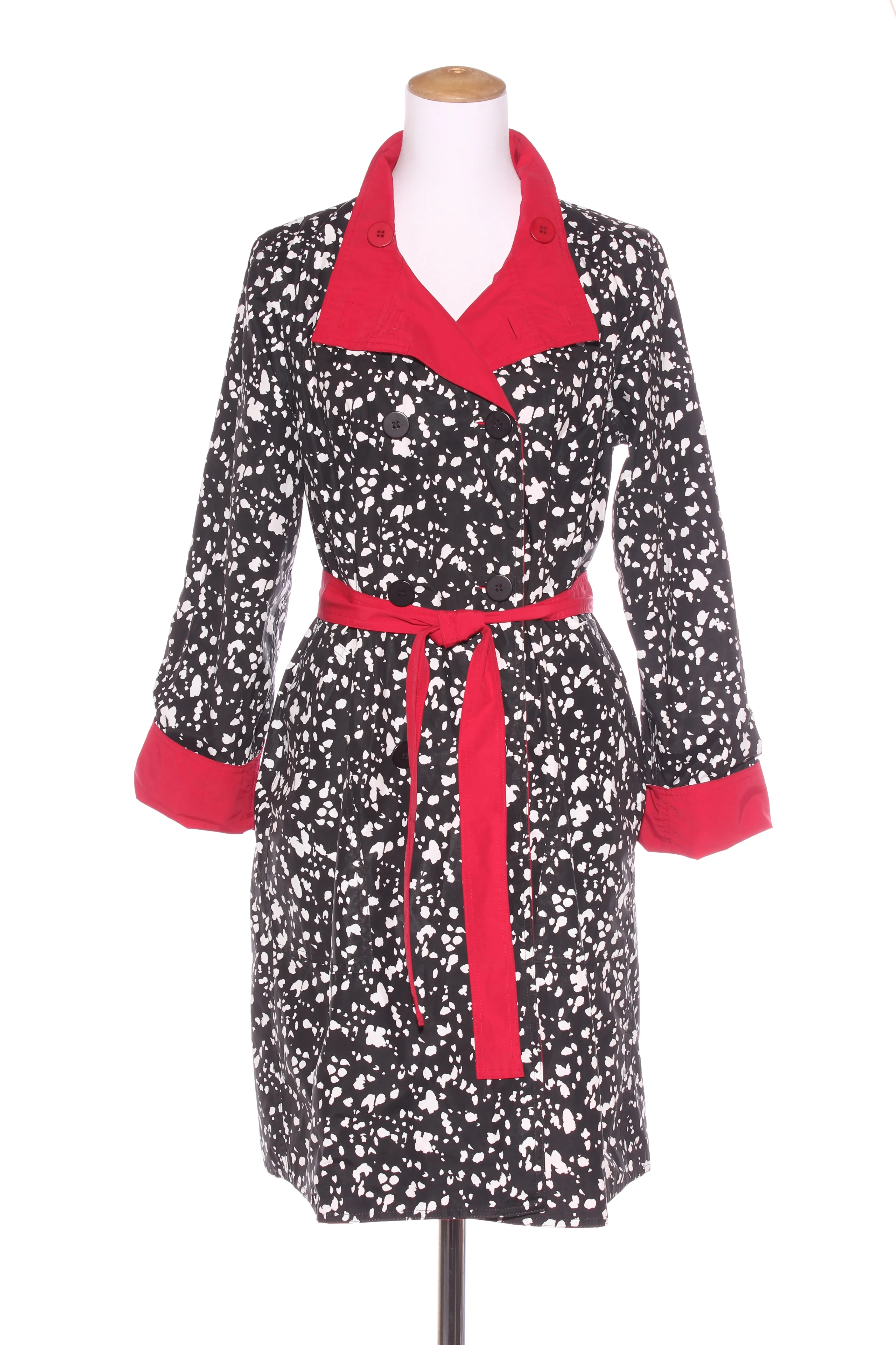 BLUE ILLUSION - Reversible trench - Rouge red/animal print! 10-12