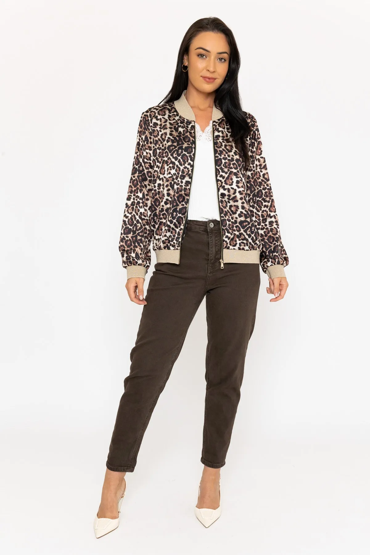 Bomber Jacket in Leopard Print