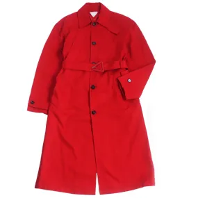 Bottega Veneta Cotton Belted Long Trench Coat Red 44