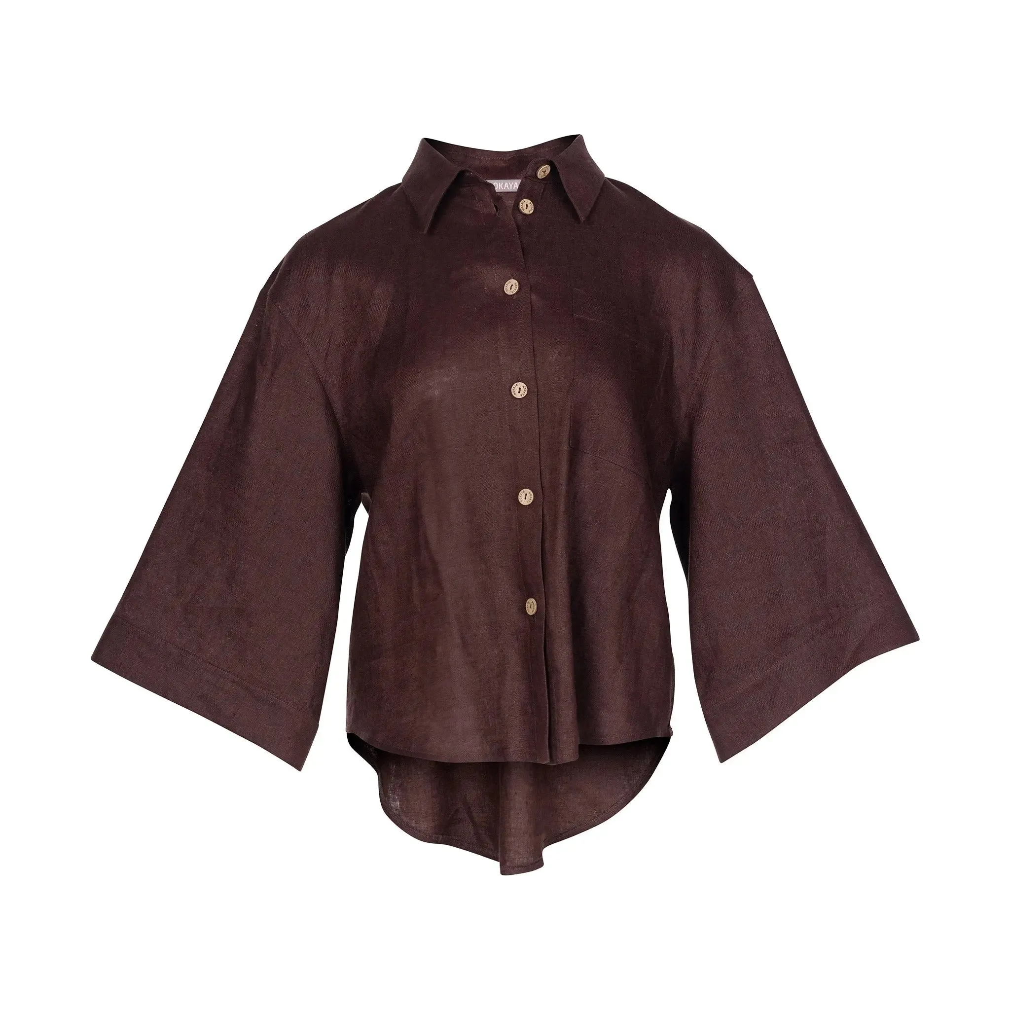 Brown Heavy Linen Shirt Perfect Days