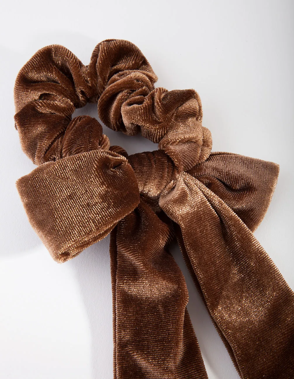 Brown Velvet Scarf Scrunchie