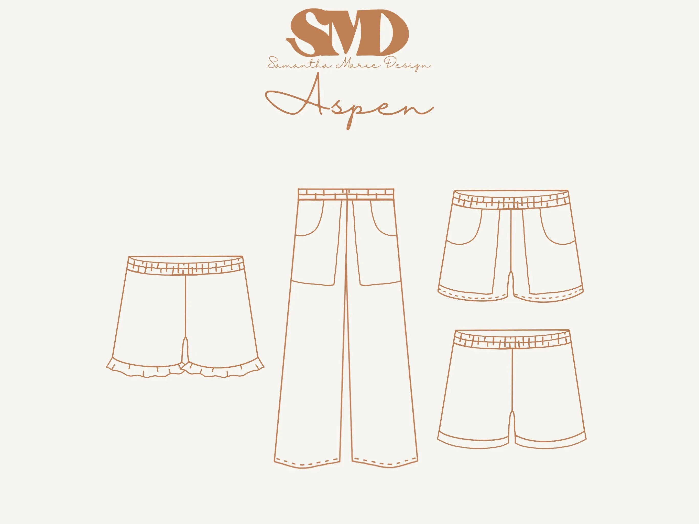 Bundle Aspen Lounge Shorts and Pants Digital Sewing Pattern