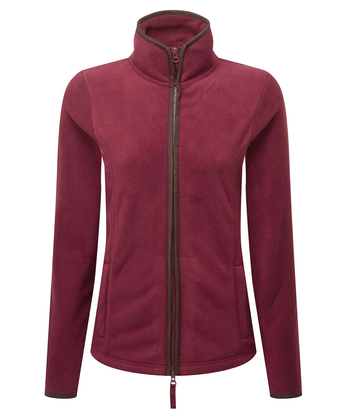 Burgundy/Brown - Women’s artisan fleece jacket