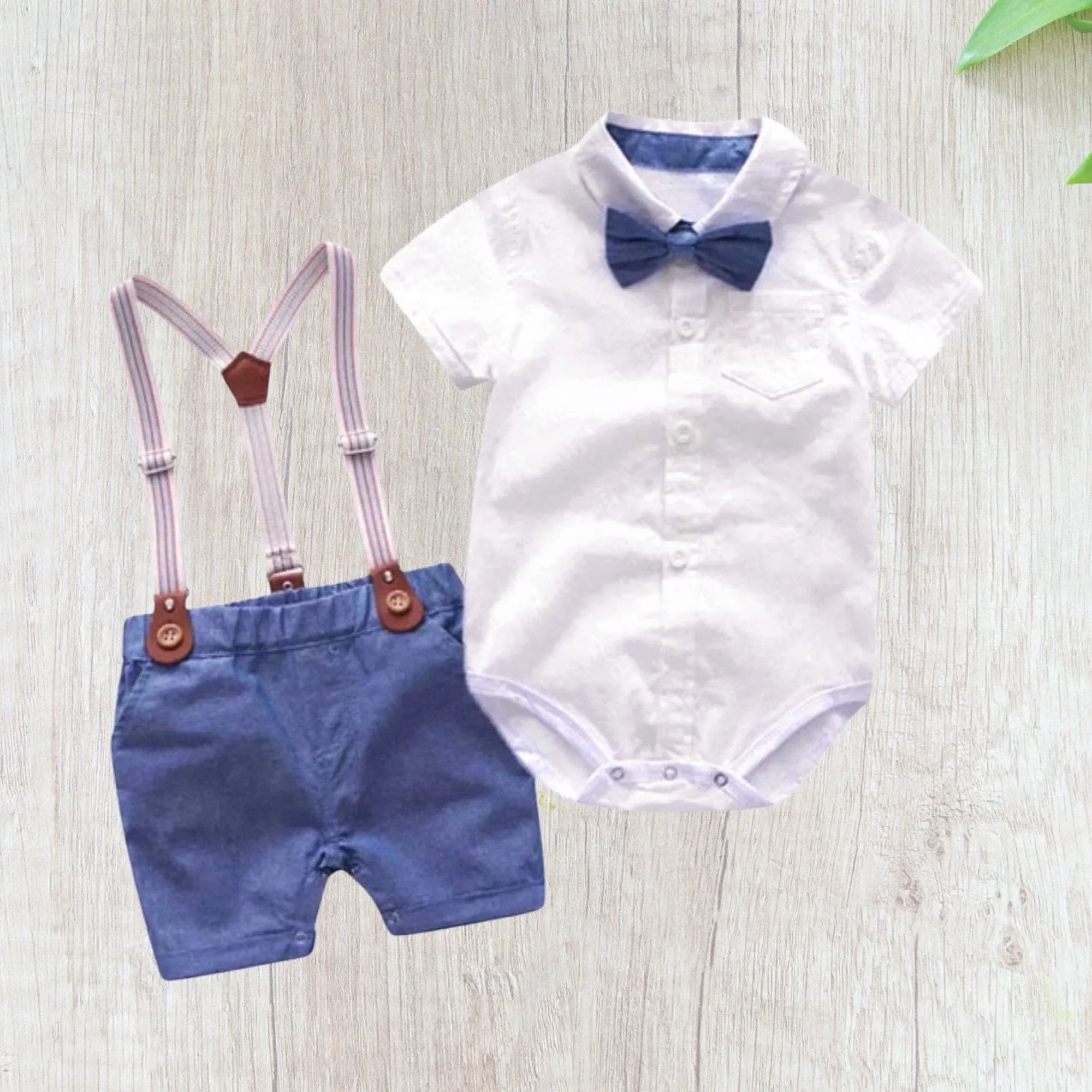 Byron - Baby Boy Wedding Suit with Bowtie, Newborn to 2 years Suit Set