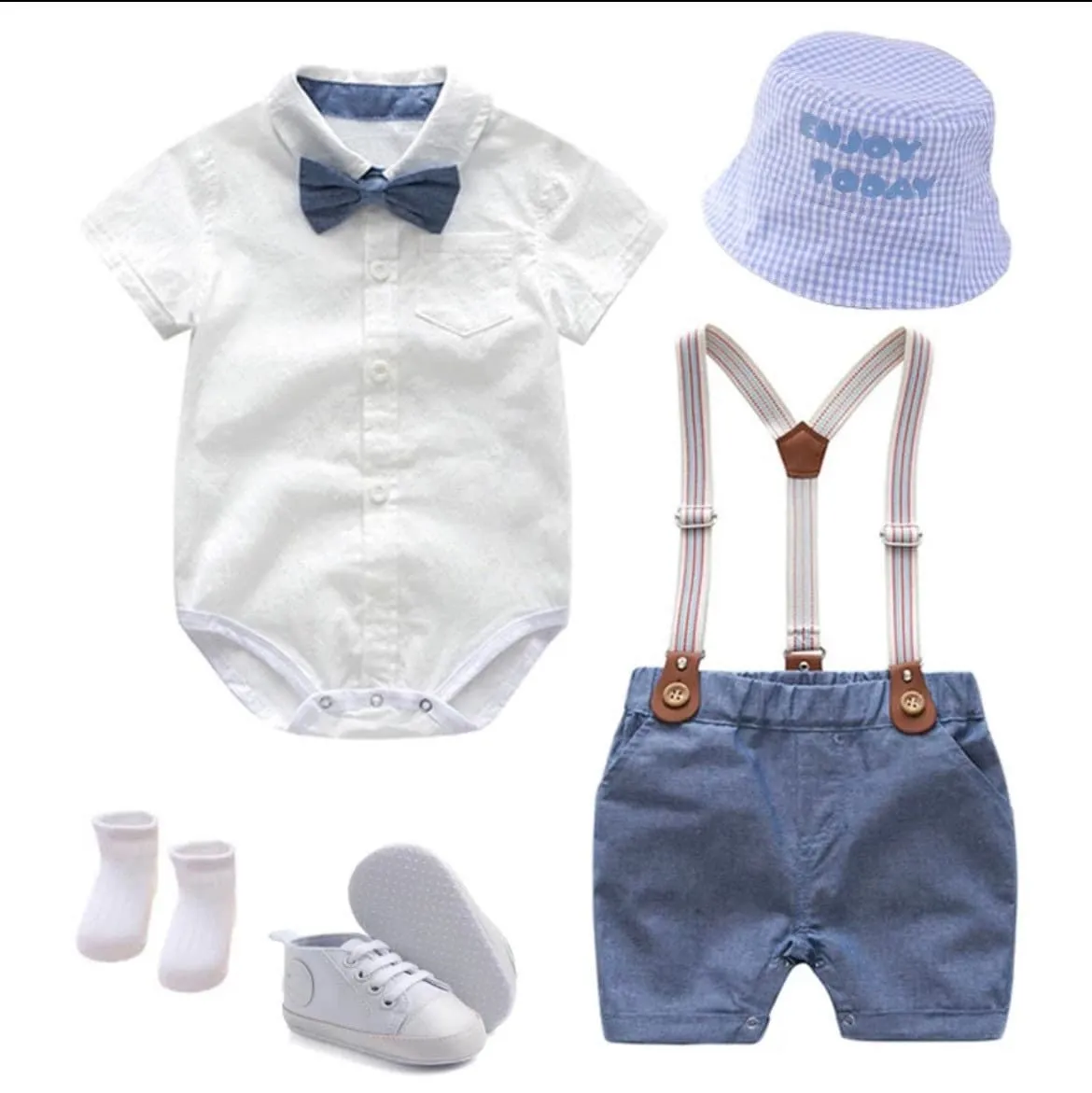 Byron Set - Baby Boy Gentleman Romper Suit Set in Newborn to 24 months