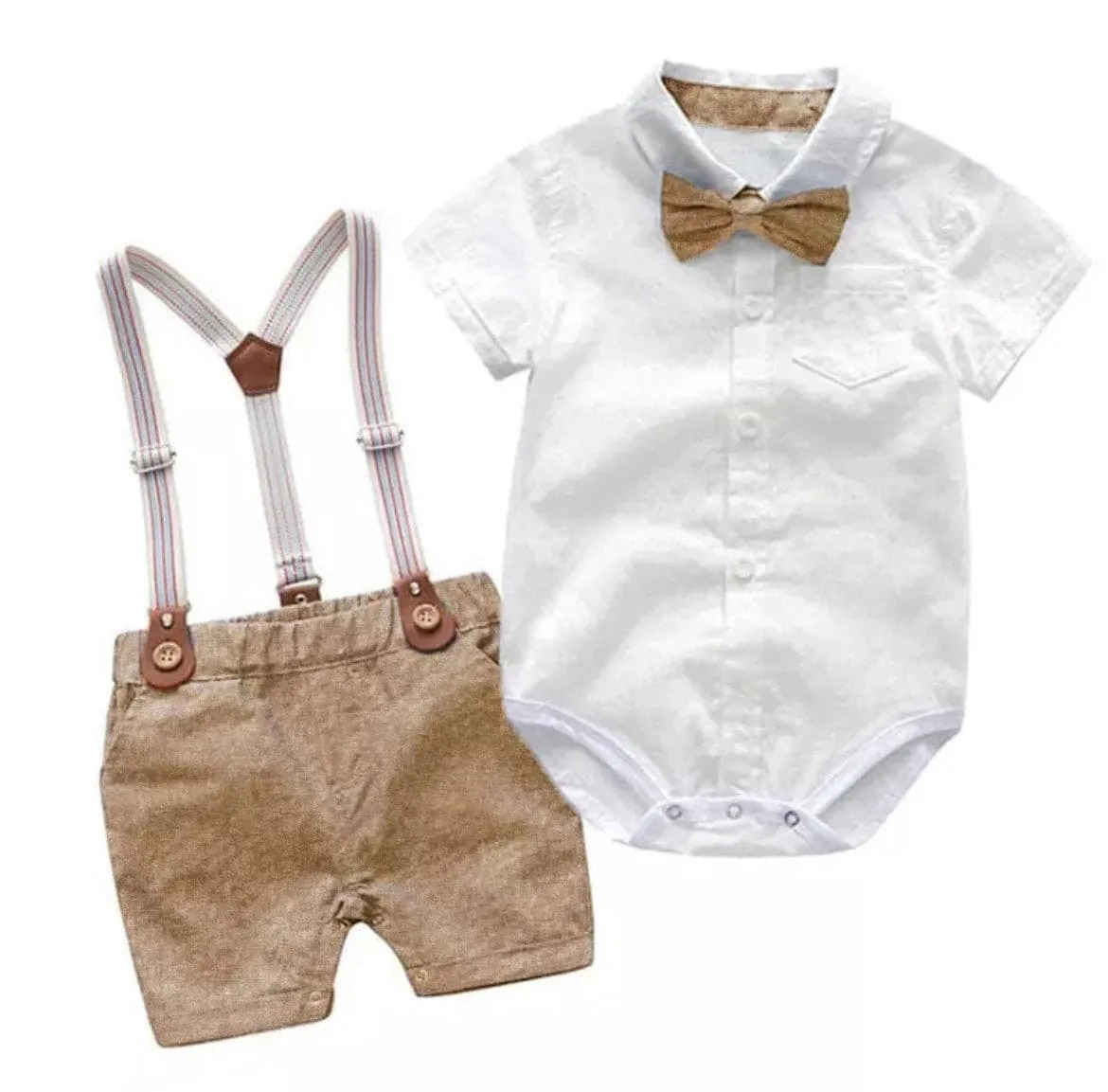 Byron Set - Baby Boy Gentleman Romper Suit Set in Newborn to 24 months