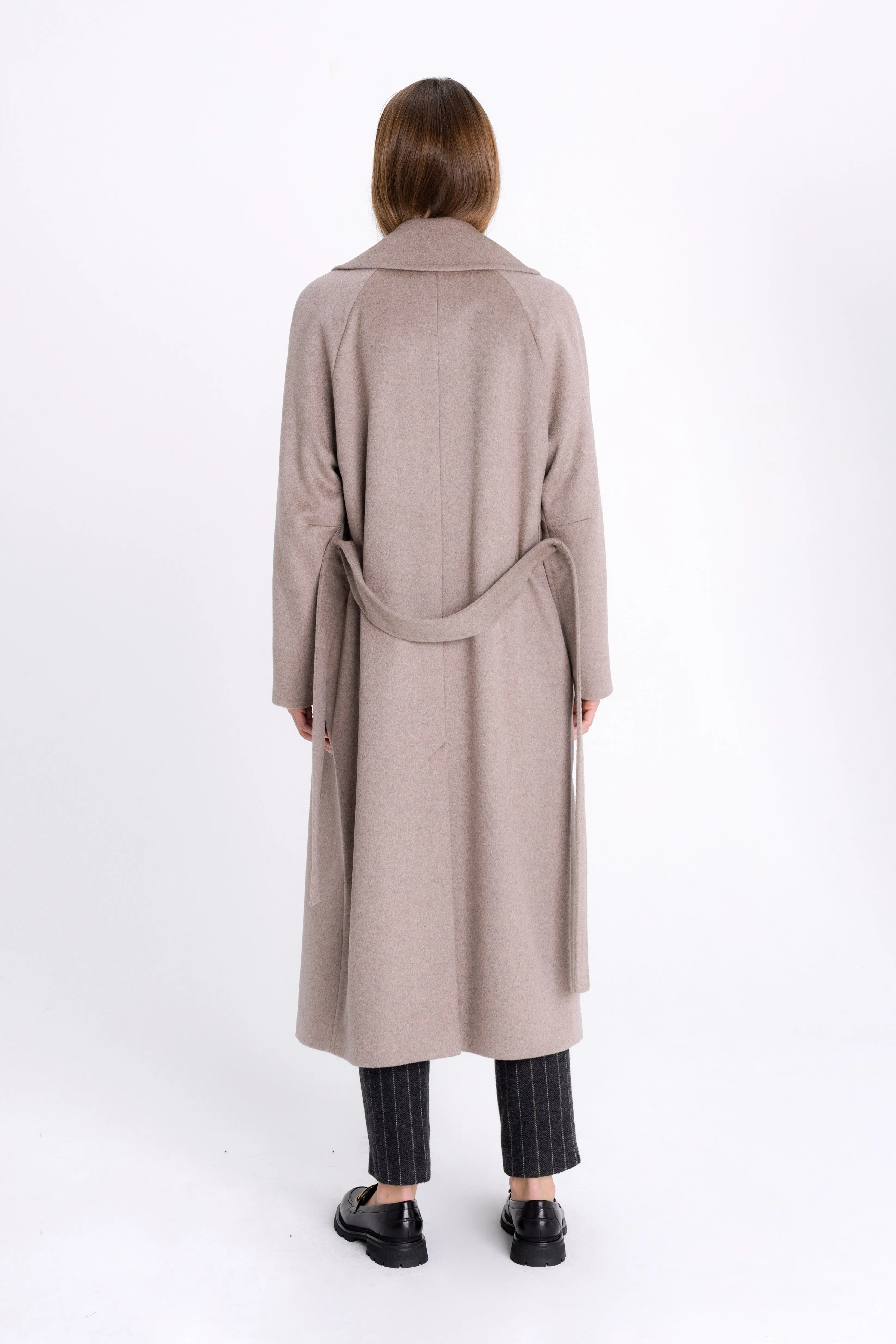 CAPPUCCINO BELTED WOOL COAT