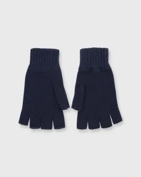 Cashmere Fingerless Gloves in Navy