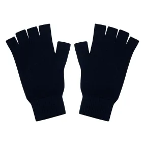 Cashmere Fingerless Gloves in Navy