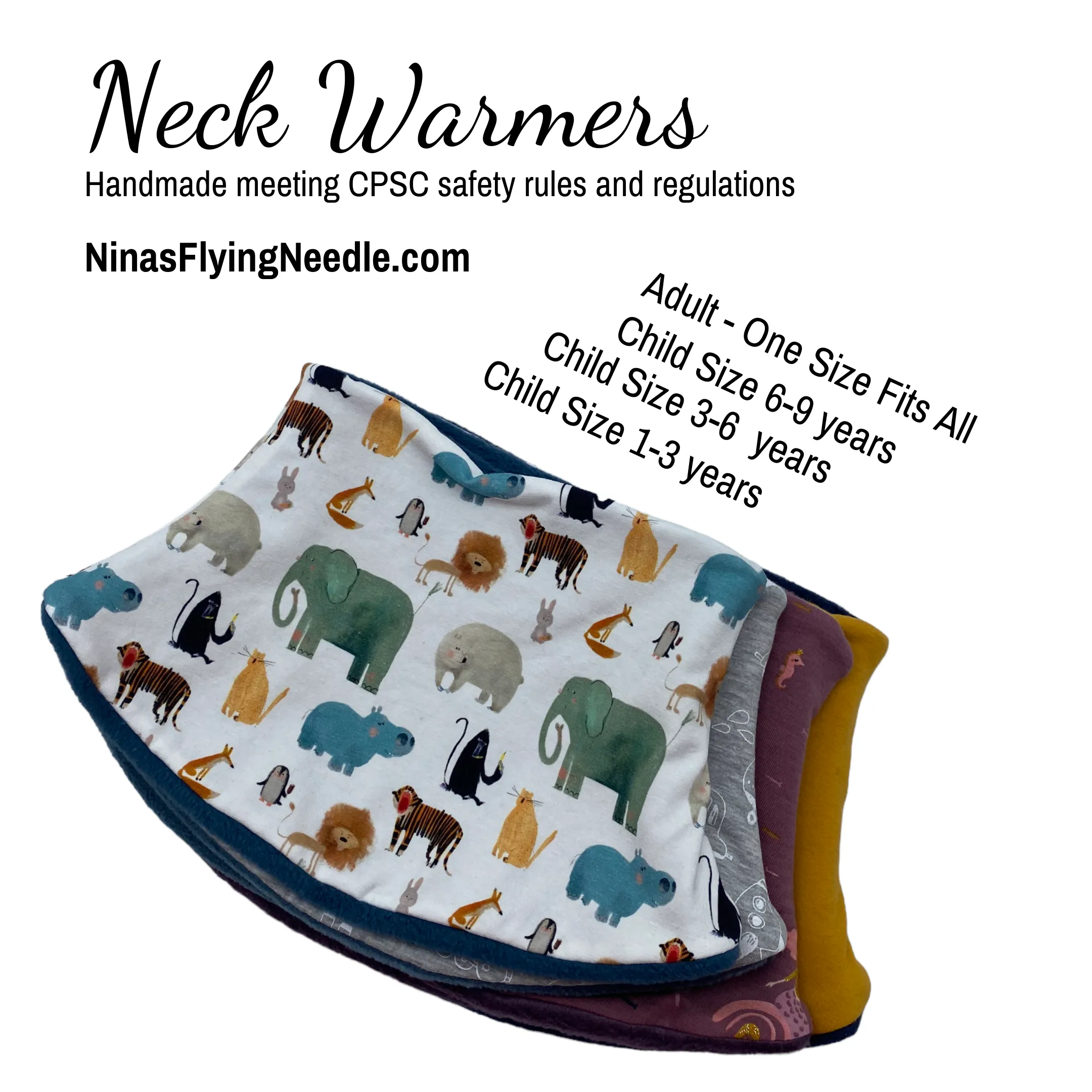 Child's Handmade Neck Warmer Dinosaur Skeletons