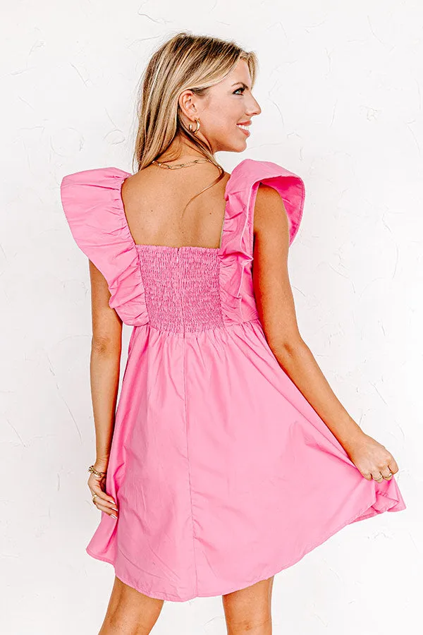 Cityscape Splendor Babydoll Dress in Bubblegum Pink