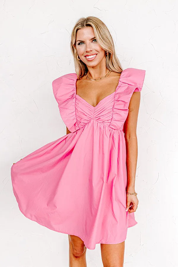 Cityscape Splendor Babydoll Dress in Bubblegum Pink