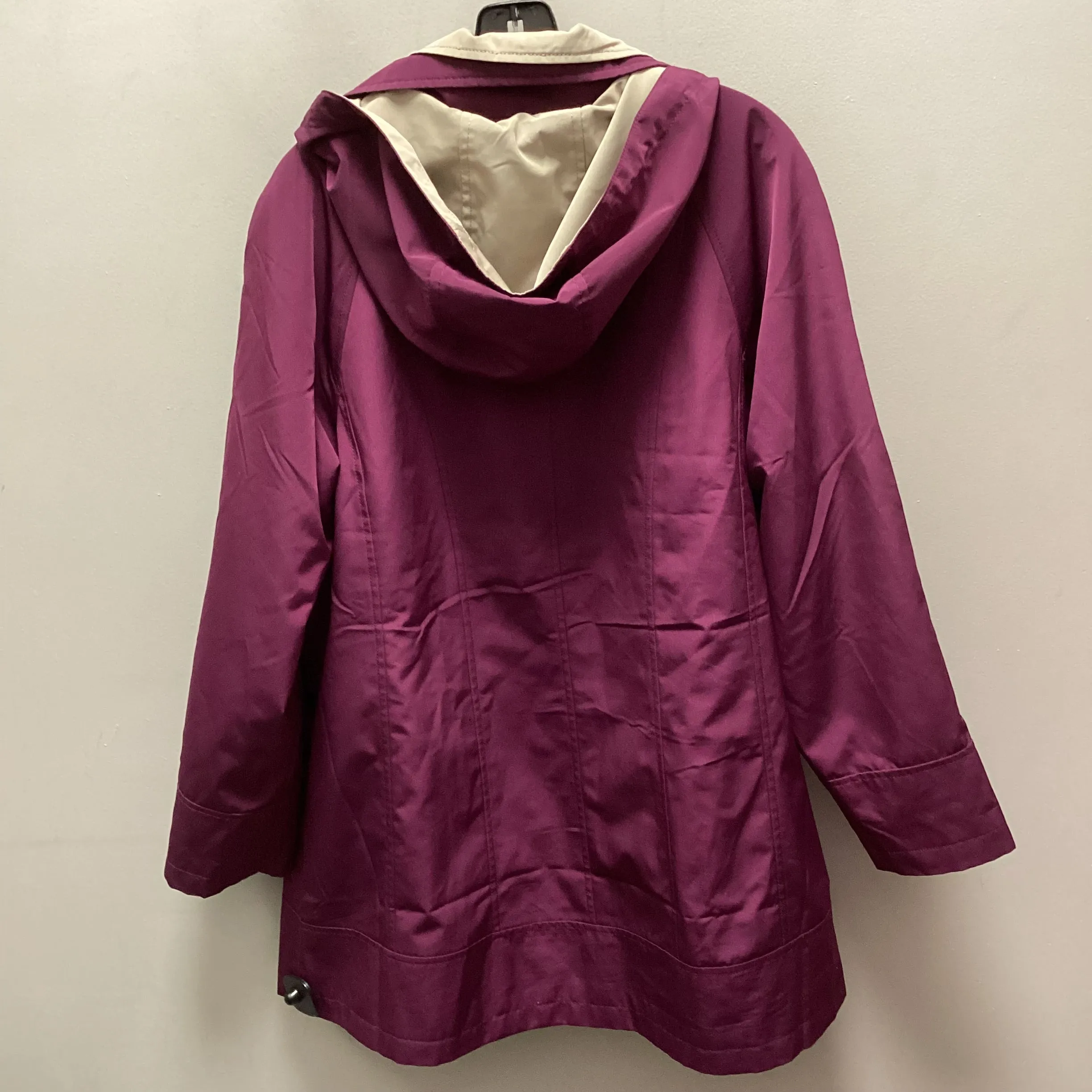 Coat Raincoat By Coldwater Creek In Maroon, Size: L