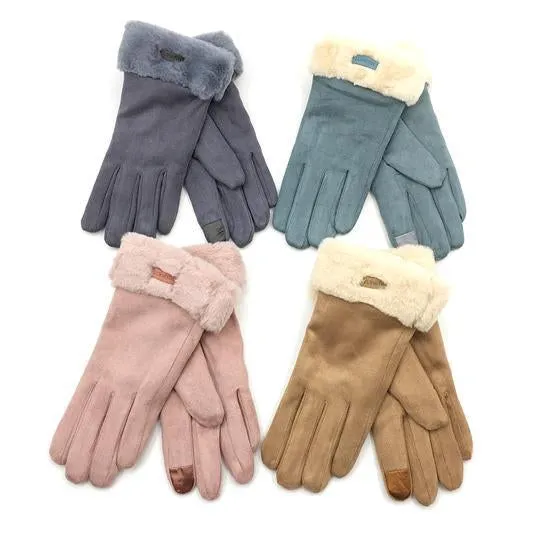 COLOR: STILL GRAY - Chic Vibe Suede Smart Touch Gloves