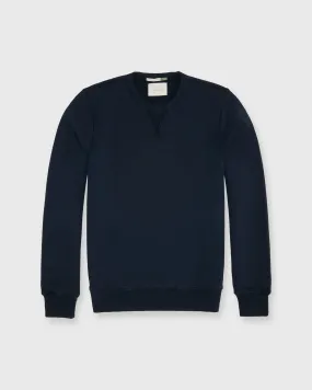 Crewneck Pullover Sweatshirt in Navy French Terry