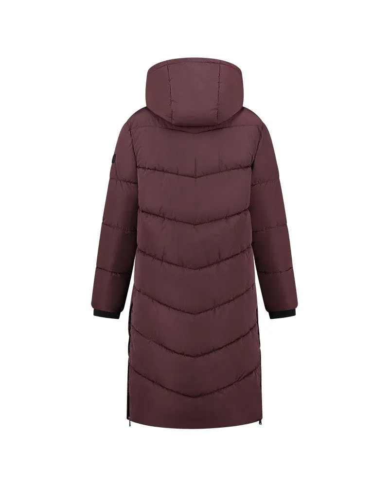 Diagonal Brand Coat - Bordeaux