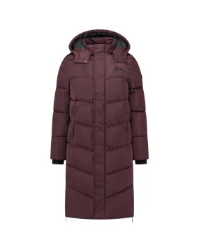 Diagonal Brand Coat - Bordeaux